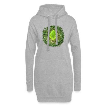 Psychédélique Cube / Cube psychédélique - Sweat-shirt à capuche long Femme - gris chiné - Devant