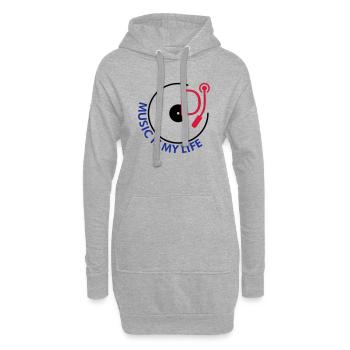 Musique DJ est ma vie - Sweat-shirt à capuche long Femme - gris chiné - Devant