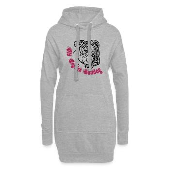 Old English Bulldog - Hoodie-Kleid - Grau meliert - Vorne