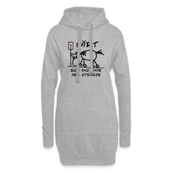 Färt Biss ans Ende der St - Hoodie-Kleid - Grau meliert - Vorne