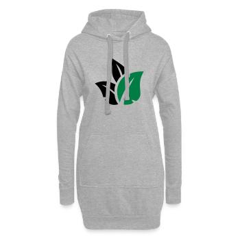 trileaf - Sweat-shirt à capuche long Femme - gris chiné - Devant