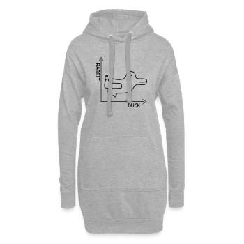 optische Täuschung - Hoodie-Kleid - Grau meliert - Vorne