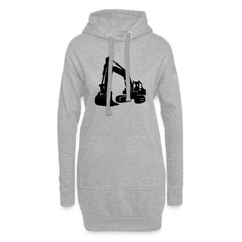 Bagger / Kettenbagger / excavator 3 - Hoodie-Kleid - Grau meliert - Vorne