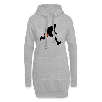 basket-ball - Sweat-shirt à capuche long Femme - gris chiné - Devant