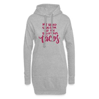 TACOS & GYM - Hoodie Dress - heather grey - Front