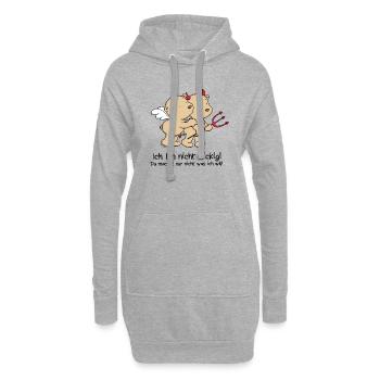 Engel_Teufel _schwarz - Hoodie-Kleid - Grau meliert - Vorne