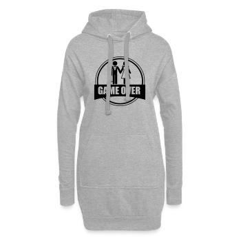 Game over - Stag do - Hen party - Funny - Hoodie-Kleid - Grau meliert - Vorne