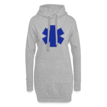 ambulancier logo - Sweat-shirt à capuche long Femme - gris chiné - Devant