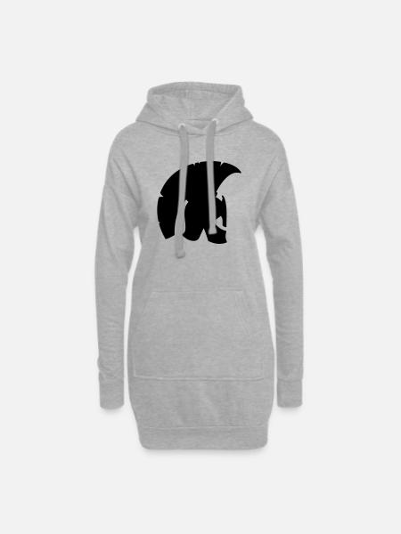 Spartan Helm 1c - Hoodie-Kleid - Grau meliert