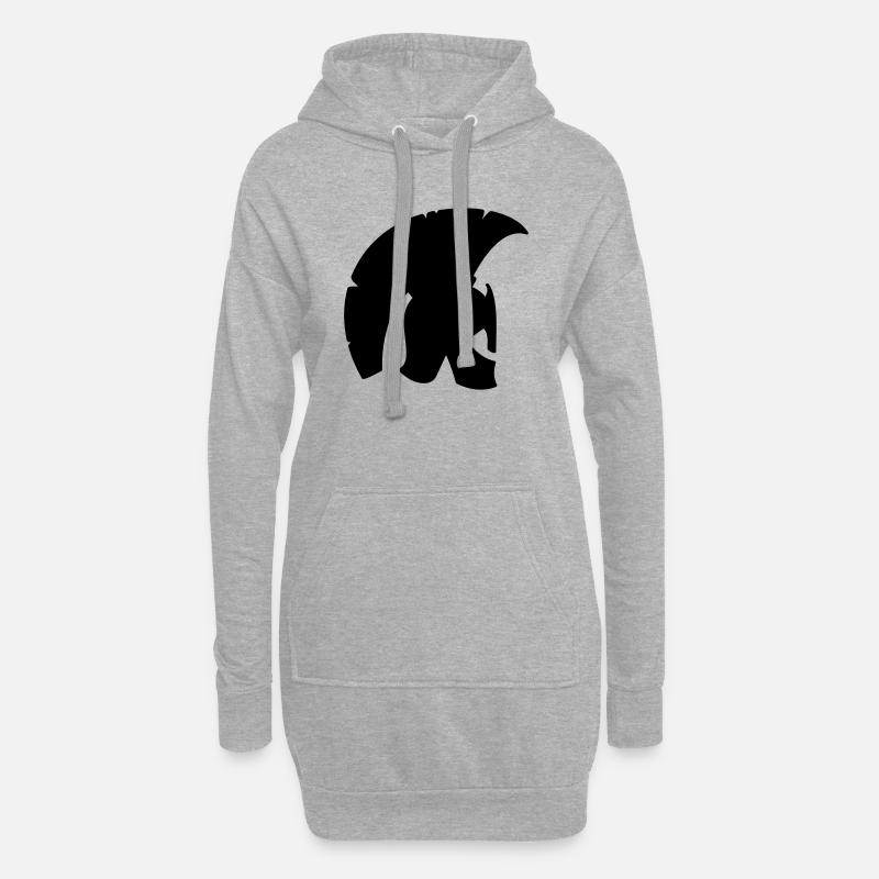 Spartan Helm 1c - Hoodie-Kleid - Grau meliert