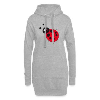 Marienkäfer - Hoodie-Kleid - Grau meliert - Vorne