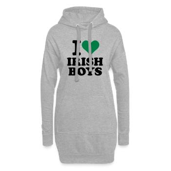 I love Irish Boys - Hoodie-Kleid - Grau meliert - Vorne
