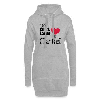 This Girl Loves Her Clarinet - Sweat-shirt à capuche long Femme - gris chiné - Devant