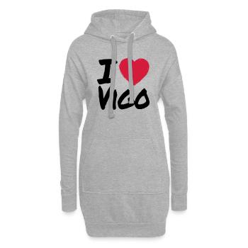 I Love Vigo - Hoodie-Kleid - Grau meliert - Vorne