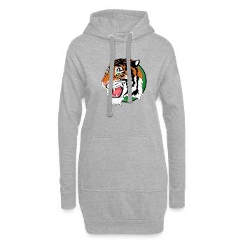 Lion Tiger Leopard prédateur - Sweat-shirt à capuche long Femme - gris chiné - Devant