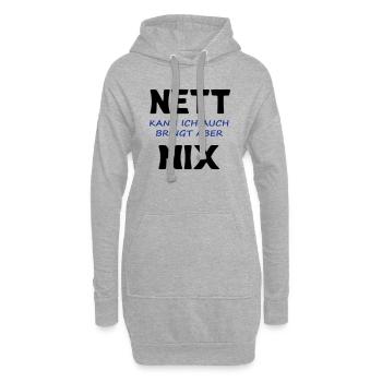 Nett kann ich auch, bringt aber nix - Hoodie-Kleid - Grau meliert - Vorne