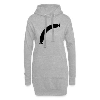 Wurst - Grillen - Hoodie-Kleid - Grau meliert - Vorne