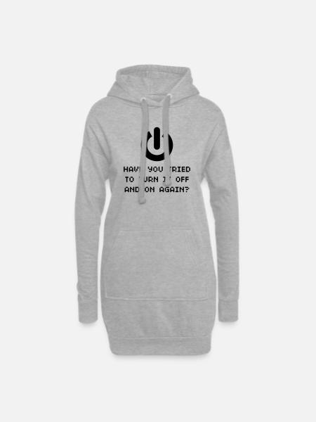 Turn it off and on... - Hoodie-Kleid - Grau meliert
