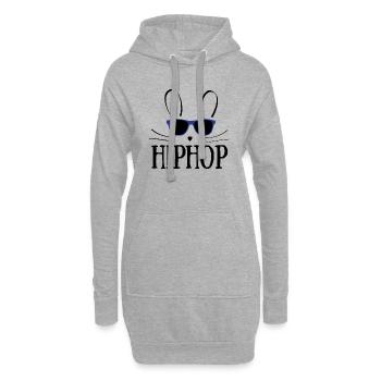 Pâques / Lapin de Pâques: Hip Hop - Sweat-shirt à capuche long Femme - gris chiné - Devant