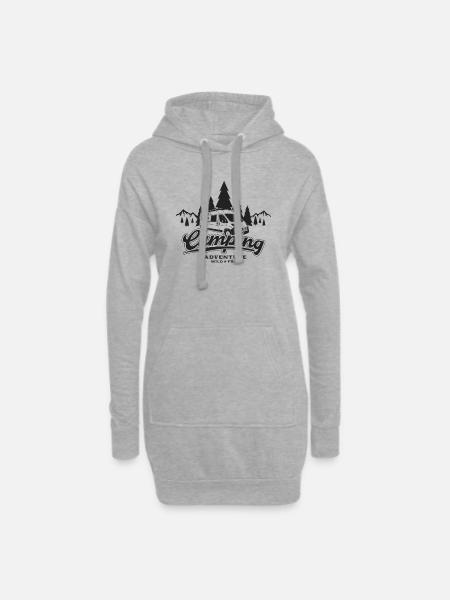 Kastenwagen camping adven - Hoodie-Kleid - Grau meliert