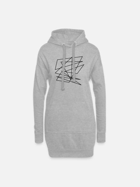 Kunst Abstarkt Linien - Hoodie-Kleid - Grau meliert