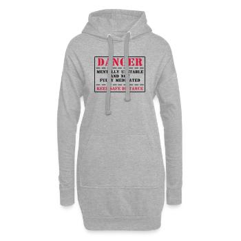 danger - Hoodie-Kleid - Grau meliert - Vorne