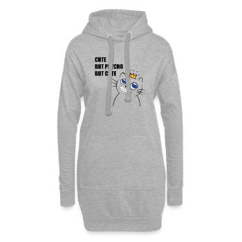 cute but psycho - Sweat-shirt à capuche long Femme - gris chiné - Devant