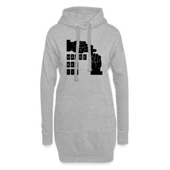 Finger weg - Hoodie-Kleid - Grau meliert - Vorne