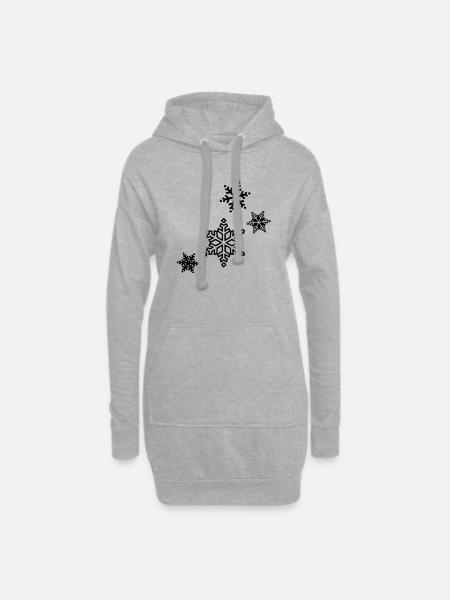 Schneeflocken - Hoodie-Kleid - Grau meliert