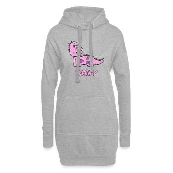Dinosaurier lustig Kind Romy Geschenk Geburtstag K - Hoodie-Kleid - Grau meliert - Vorne