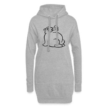 Saufbär - Sweat-shirt à capuche long Femme - gris chiné - Devant