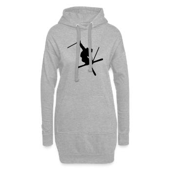 Freestyle Skier - Hoodie-Kleid - Grau meliert - Vorne