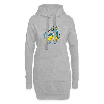 rapTor - Hoodie-Kleid - Grau meliert - Vorne