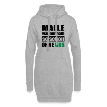 Malle Mallorca lustiger Gruppen Spruch - Hoodie-Kleid - Grau meliert - Vorne