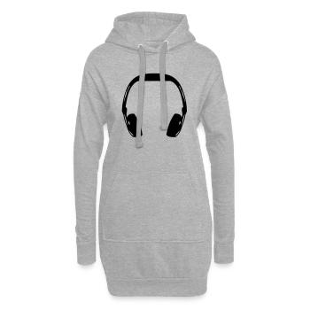 headphone - Hoodie-Kleid - Grau meliert - Vorne