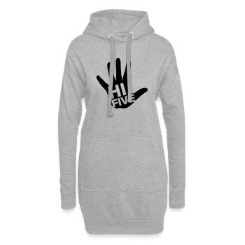 high_five_1__f1 - Hoodie-Kleid - Grau meliert - Vorne
