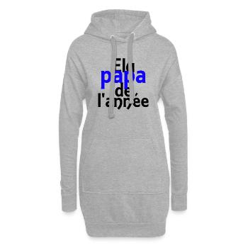 élu papa de l'année - Sweat-shirt à capuche long Femme - gris chiné - Devant