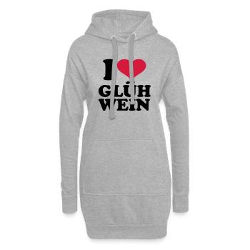 J'aime glögg - Sweat-shirt à capuche long Femme - gris chiné - Devant
