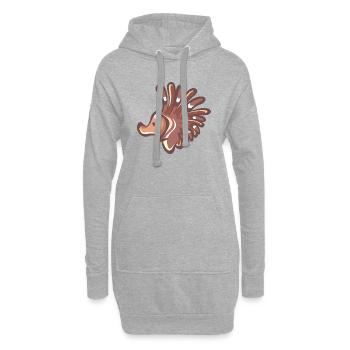 hérisson aquatique - Sweat-shirt à capuche long Femme - gris chiné - Devant