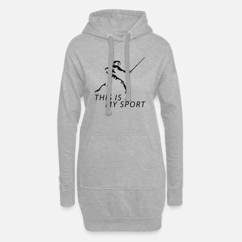 fechten_122012_b_1c - Hoodie-Kleid - Grau meliert