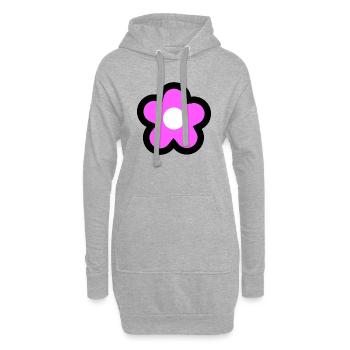 emoji fleur rose.png - Sweat-shirt à capuche long Femme - gris chiné - Devant