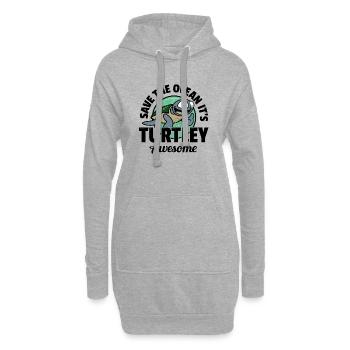 Save The Ocean It's Turtley Awesome - Sea Turtle - Hoodie Dress - heather grey - Front