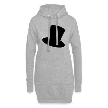 top hat - Sweat-shirt à capuche long Femme - gris chiné - Devant