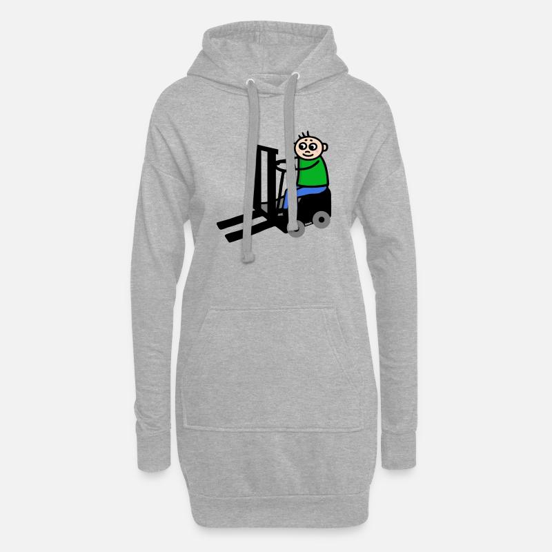 Gabelstaplerfahrer - Gabelstapler - Hoodie-Kleid - Grau meliert
