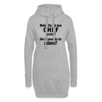 Chef Boss Bürohumor - Hoodie-Kleid - Grau meliert - Vorne