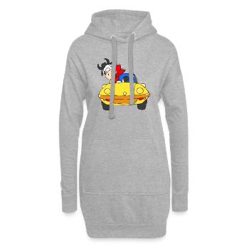 Cow driving car - Hoodie-Kleid - Grau meliert - Vorne