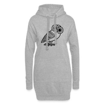 eule athena vogelsymbol mythologische weisheit - Hoodie-Kleid - Grau meliert - Vorne
