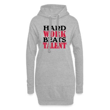 Hard work beats Talent - Sweat-shirt à capuche long Femme - gris chiné - Devant