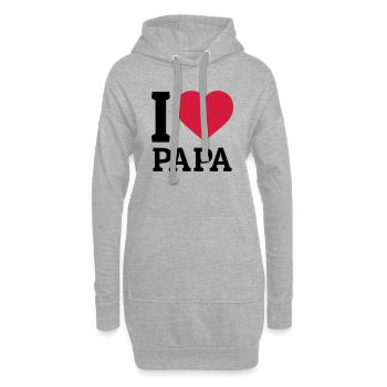 I love Papa - Hoodie-Kleid - Grau meliert - Vorne