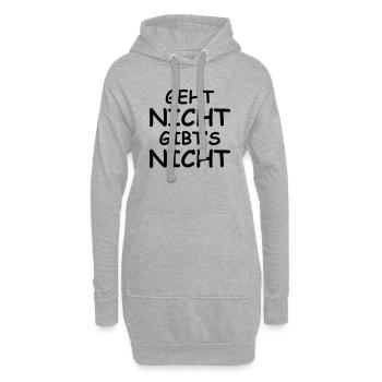 Geht nicht, gibts nicht - Hoodie-Kleid - Grau meliert - Vorne